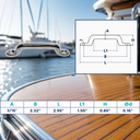 Marine T304 Stainless Steel Long Pad Eye, Cable Rigging Plate for Yacht, Boat, Dock, Deck, and Wire Rope Systems - PACK 10