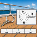 Marine T316 Stainless Steel Ring Nail Link Connector, Welded Ring Hardware for Yacht, Sailing, Boat, Dock, Rope - PACK 10