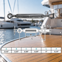4 Pc Set Marine Grade T316 Stainless Steel Jaw Eye Turnbuckle for Cable Rope, Adjustable Rigging Tensioner for Boat, Dock - PACK 4