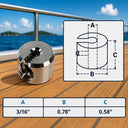 Marine Single Piece Cable Clamp for Railing Rope Wire, T316 Stainless Steel Wire Rope Clamp Hardware for Deck, Dock - PACK 10
