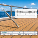 Marine T316 Stainless Steel Swageless and Drop Pin Turnbuckle for Cable Wire Rope, Adjustable Railing Tensioner for Deck, Stair - PACK 4