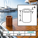 Copper Crimping Loop Sleeve for Wire Rope, Double Barrel Ferrule Cable Sleeves for Rigging, Railing, Loop Ends - PACK 10