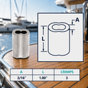 Aluminum Crimping Loop Sleeve for Wire Rope, Double Barrel Ferrule Cable Sleeves for Rigging, Railing, Loop Ends - PACK 10