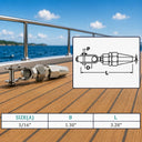 T316 Stainless Steel Swageless Toggle Cable Railing Fitting, Marine Boat Wire Rope Terminal for Deck Rail, Stair Rail - PACK 4