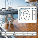 Marine T316 Stainless Steel Wire Rope Cable Captive Tube Thimble, Heavy Duty Cable Thimble for Boat, Yacht - PACK 4