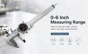 0–6" Stainless Steel Dial Caliper – Shock Proof Precision Measuring Tool, 0.001" Graduation, Black Face for Machining & Inspection