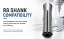 5/8 Inch Precision R8 Round Collet Drawbar Thread 7/16"- 20 Hardened