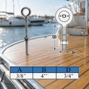 T316 Stainless Steel Welded Plain Eye Bolt, Marine Boat Eye Screw Hardware with Working Load Limit for Rigging and Fastening - PACK 4
