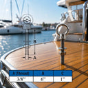Marine T316 Stainless Steel Fully Threaded Shoulder Eye Bolt, Boat Dock Rigging Eye Screw for Cable, Chain, Rope, and Outdoor Use