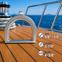 Marine T316 Stainless Steel D Ring Thimble, Wire Rope D-Ring Yacht Thimble for Cable, Rigging, Dock, Deck - PACK 4