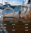 Marine Boat T316 Stainless Steel D Ring Thimble, Wire Rope D-Ring Yacht Thimble for Cable, Rigging, Dock, Deck, and Sailing Use