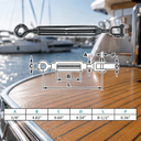 4 Pc Set Marine Grade T316 Stainless Steel Jaw Eye Turnbuckle for Cable Rope, Adjustable Rigging Tensioner for Boat, Dock - PACK 4