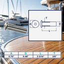 Marine Boat T316 Stainless Steel Dome Head Stud Receiver, Decking Railing Wire Cable Receiver Fitting for Deck, Dock - PACK 4