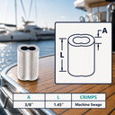 Aluminum Crimping Loop Sleeve for Wire Rope, Double Barrel Ferrule Cable Sleeves for Rigging, Railing, Loop Ends - PACK 10