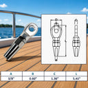 T316 Stainless Steel Swageless Eye Terminal Cable Rail Fitting, Marine Boat Wire Rope End Terminal for Railing, Deck, Dock - PACK 4