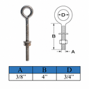 T316 Stainless Steel Welded Plain Eye Bolt, Marine Boat Eye Screw Hardware with Working Load Limit for Rigging and Fastening
