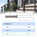 10 PC Stainless Steel Swage Stemball Hand-Crimp Fittings, Cable Railing Terminals for Metal Post 1/8", 3/16", 1/4" Cable