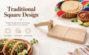 10" Wooden Tortilla Press, Square Dough Press for Tortillas, Empanadas, Tacos & Arepas & Roti