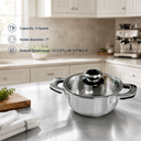 Stainless Steel Sauce Pan with Tempered Glass Lid – Durable, Rust-Proof Cookware