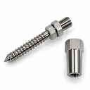 T316 Stainless Steel Swageless Lag Stud Cable Rail Fitting, Marine Boat Wire Rope Railing End Terminal for Wood Posts, Deck, Dock - PACK 4
