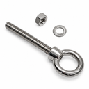 Marine T316 Stainless Steel Fully Threaded Shoulder Eye Bolt, Boat Dock Rigging Eye Screw for Cable, Chain, Rope, and Outdoor Use