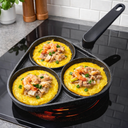 Banh Xeo Maker Pan 3 Mold Nonstick Skillet, Vietnamese Mini Pancake Pan for Crispy Banh Xeo, Crepes, Egg Dishes, Breakfast and Snack Cooking