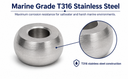10 Pcs T316 Stainless Steel 3/16" Plain Ball Swage End Fitting For Industrial Wire Rope Terminal Cable