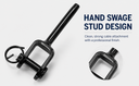 Black Oxide T316 Stainless Steel Hand Swage Jaw Stud For 1/8" Cable Rail