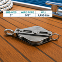 T304 Stainless Steel Swivel Eye Block Sheave for Wire Rope, Marine Pulley Block for Cable, Rigging, Boat, and Outdoor Use