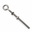 Marine Boat T316 Stainless Steel Turned Eye Bolt, Eye Screw with Nut and Washer Included for Dock, Deck, and Rigging Use