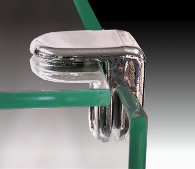 50 Pcs Chrome Metal 2 Way Glass Shelf Connector 3/16" Tempered Glass 90 Degree