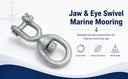Marine Hot Dipped Galvanized Steel 1/2" Jaw & Eye Swivel Mooring Connector 3,600 lbs WLL