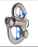 5PC Stainless Steel 316 Fixed Eye Snap Shackle 2" Sailboat Quick Release Locking