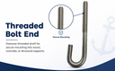 Marine Boat J Bolt Spring Hook J-Bolt J Hook Stainless Steel T316