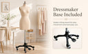 Size 4 Half Body Female Dress Form Mannequin – Professional Sewing & Tailoring Form with Collapsible Shoulders, Fashion Design & Retail Display