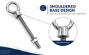 Marine T316 Stainless Steel 1" x 9" Shoulder Eye Bolt 7,500 Lbs WLL