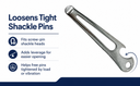 Marine Stainless Steel Multi Purpose Anchor Shackle Key With Bottle Opener 3-1/2"