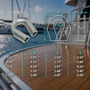 Marine T316 Stainless Steel Wire Rope Cable Captive Tube Thimble, Heavy Duty Cable Thimble for Boat, Yacht, Rigging, Dock, and Outdoor Use