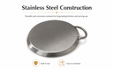 8" Stainless Steel Round Serving Platter – Ottoman Tray with Handle for Kitchen, Parties & Decorative Display