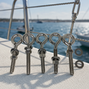 Marine Grade Stainless Steel Turned Eye Bolt, Eye Screw with Nut and Washers for Boat, Dock, Rigging, and Outdoor Use