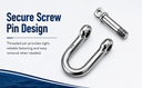 Marine T316 Stainless Steel 1/2" D Chain Shackle with Screw Pin 1,600 Lbs WLL