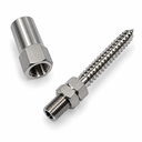 T316 Stainless Steel Swageless Lag Stud Cable Rail Fitting, Marine Boat Wire Rope Railing End Terminal for Wood Posts, Deck, Dock - PACK 4