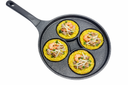 Banh Xeo Maker Pan 4 Mold Nonstick Skillet, Vietnamese Mini Pancake Pan for Crispy Banh Xeo, Crepes, Egg Dishes, Breakfast and Snack Cooking