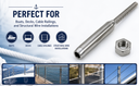 Marine T316 Stainless Steel 3/8" Thread Lifeline Threaded Stud Right Hand For 1/4" Cable Rail Wire Rope