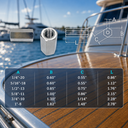 Marine Grade T316 Stainless Steel Hex Coupling Nut, Fully Threaded Connecting Nut for Rods, Bolts, Studs, Rigging, and Outdoor Hardware