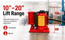 Portable 20 Ton Air Hydraulic Bottle Jack, 10"–20" Lift Range Pneumatic Shop Ram Jack for Automotive & Truck Repair