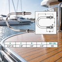 Marine T316 Stainless Steel U-Bolts with Hex Nuts, Heavy Duty U Bolt Fasteners for Deck, Dock, Pipe, and Hardware Use - PACK 4