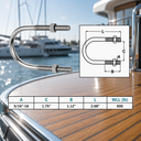 Marine T316 Stainless Steel U-Bolts with Hex Nuts, Heavy Duty U Bolt Fasteners for Deck, Dock, Pipe, and Hardware Use - PACK 4