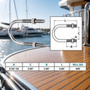 Marine T316 Stainless Steel U-Bolts with Hex Nuts, Heavy Duty U Bolt Fasteners for Deck, Dock, Pipe, and Hardware Use - PACK 4