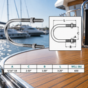 Marine T316 Stainless Steel U-Bolts with Hex Nuts, Heavy Duty U Bolt Fasteners for Deck, Dock, Pipe, and Hardware Use - PACK 4